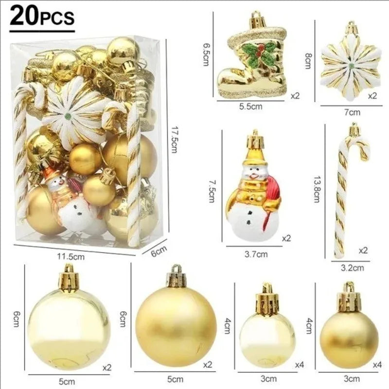 20/29pcs Christmas Ball Decoration Hanging Christmas Tree Pendant Ornaments For Home Gifts Accessories