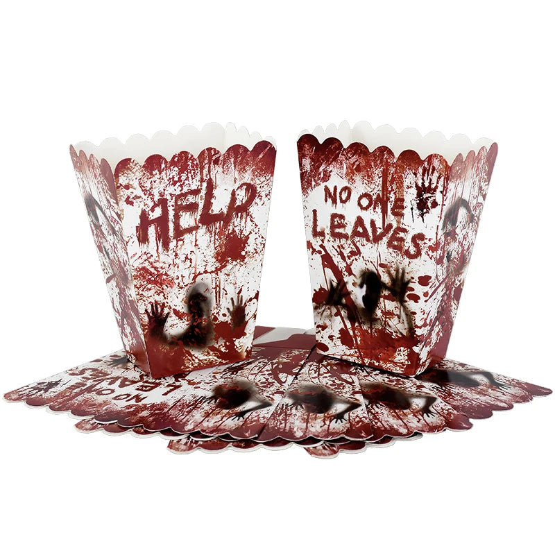 Halloween Party Disposable Tableware Scary Bloody Handprint - YourGiftIdeasUK