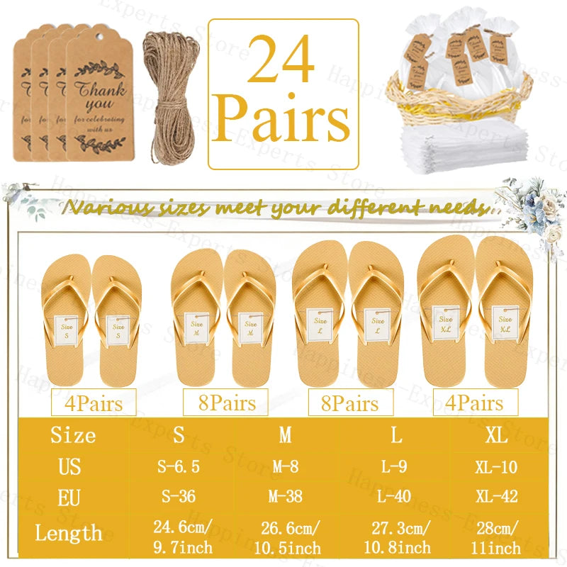 10-72Pairs Flip Flops for Wedding Guests Sandals Slippers with Cards  Bags Woman Men Wedding Favors Hen Beach Pool Party