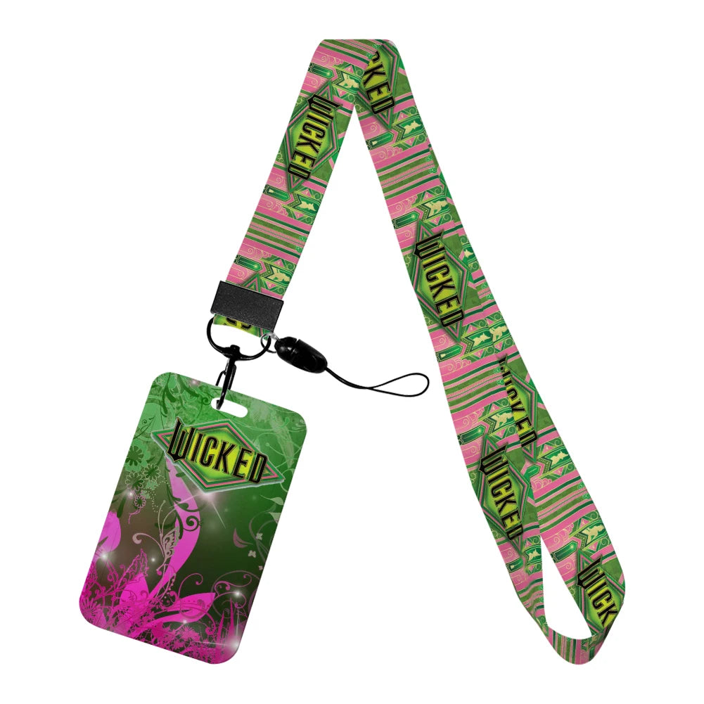 Wicked Glinda and Elphaba Women Lanyards ID Badge Holder Strap Work Card Bus Access Card Holder Keychains Accessories - YourGiftIdeasUK