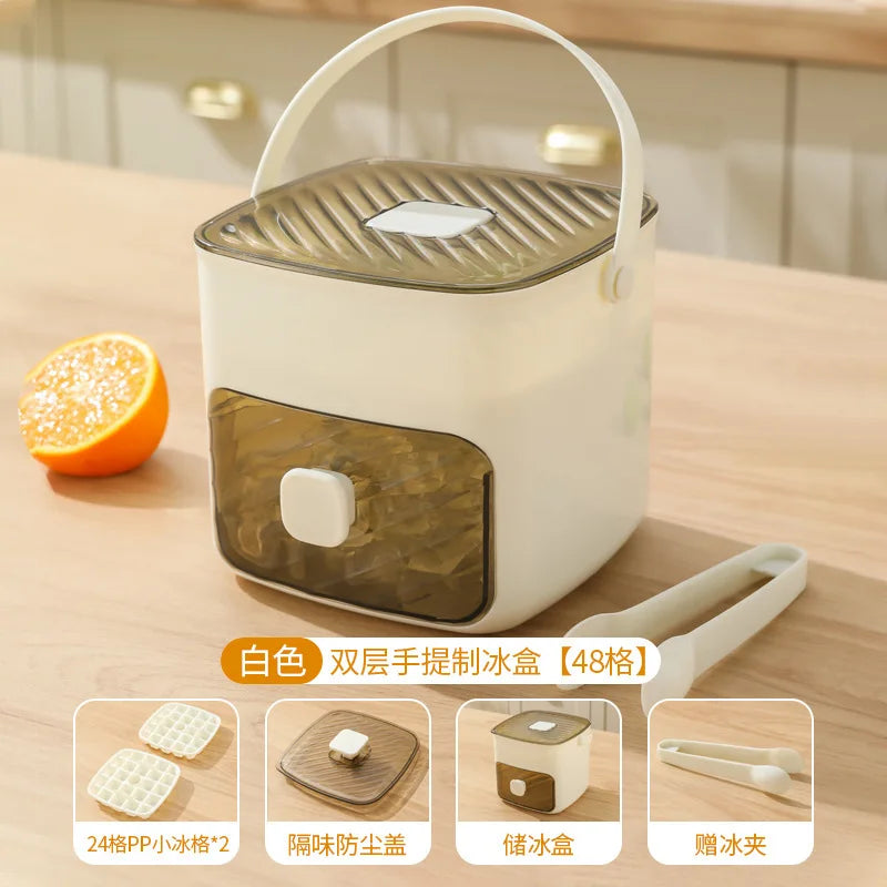 Pressed Ice Cube Mold Ice Tray with Lid for Home Refrigerator Homemade Ice Cube Storage Box - Your Gift Ideas