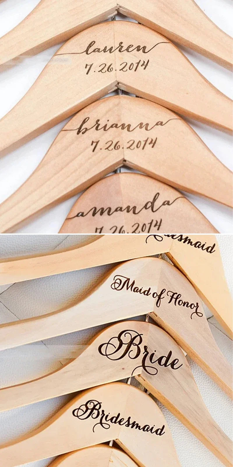 Custom Bridal Hanger Set - Personalized Wedding Gift