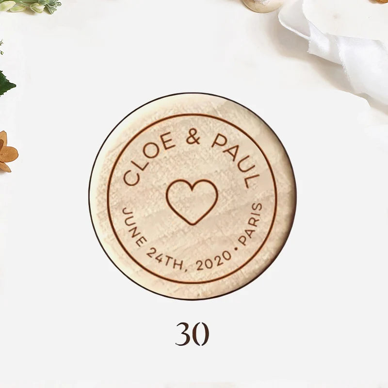 Custom 10pcs Wooden Wine Cork Stoppers with Thank You Card Wedding Party Baptism Ideas Personalized Gift for Guests in Bulk