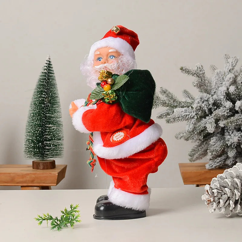 Electric Santa Claus Twerking Shaking Xmas Figurine Doll Dancing Christmas Music For Christmas Decor