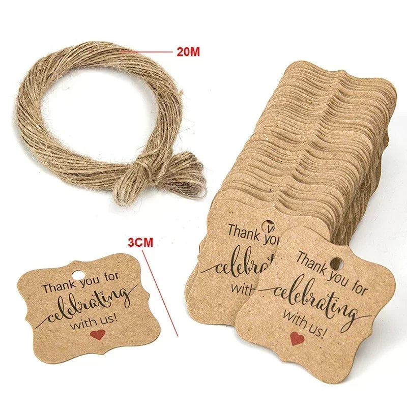 Chic Thank You Tags - 100pc