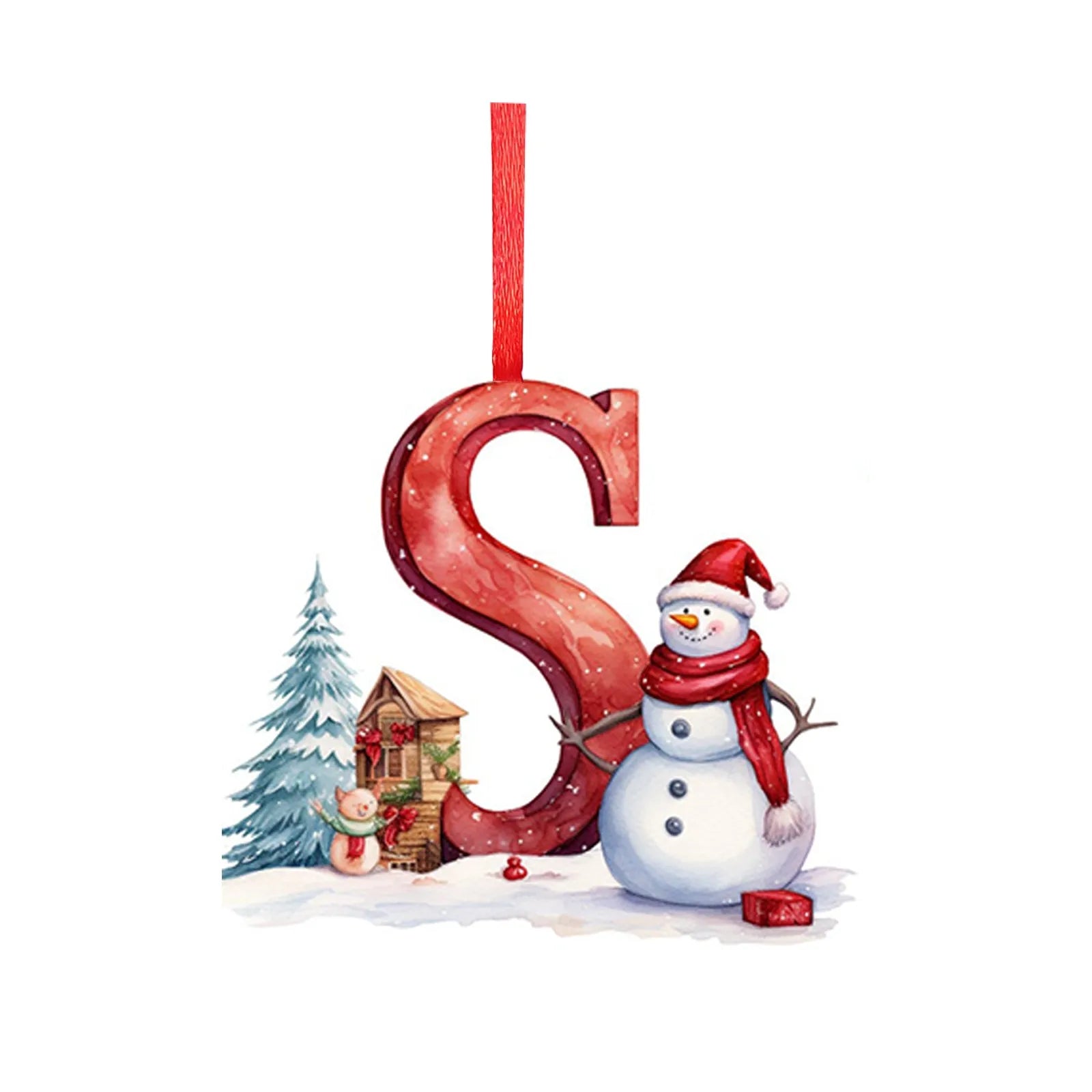 New Christmas Tree Decoration 2D Letter Pendant Acrylic 26 Letter Pendant Hanging Christmas Tree Ornament Accessories navidad - YourGiftIdeasUK