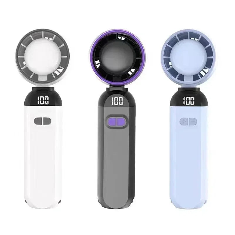 Portable Handheld Fan Turbo Fan High Speed Powerful with USB for Outdoor Camping Travel Desktop Folding Summer