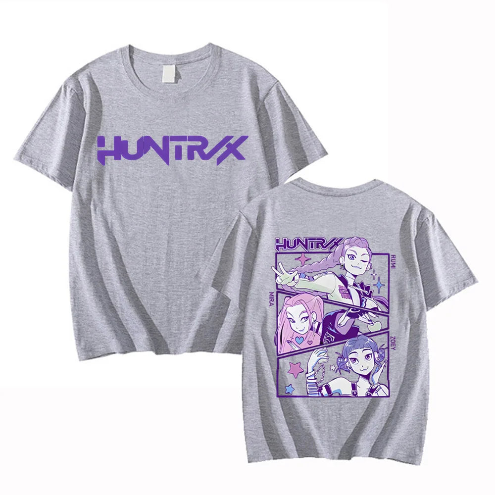 KPop Demon Hunters Huntrix Tees High Quality Cotton Short Sleeve Tshirts Women Men Clothing Streetwear Graphic Print T-shirts