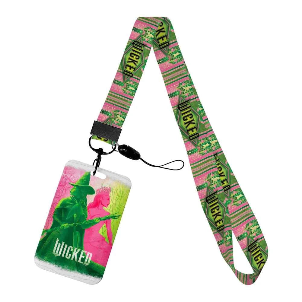 Wicked Glinda and Elphaba Women Lanyards ID Badge Holder Strap Work Card Bus Access Card Holder Keychains Accessories