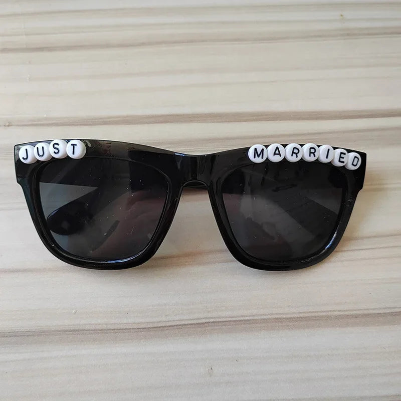 Just married sunglasses husband Wife bridal shower Newlywed couple bride groom Mr Mrs pool beach wedding Honeymoon travel gift