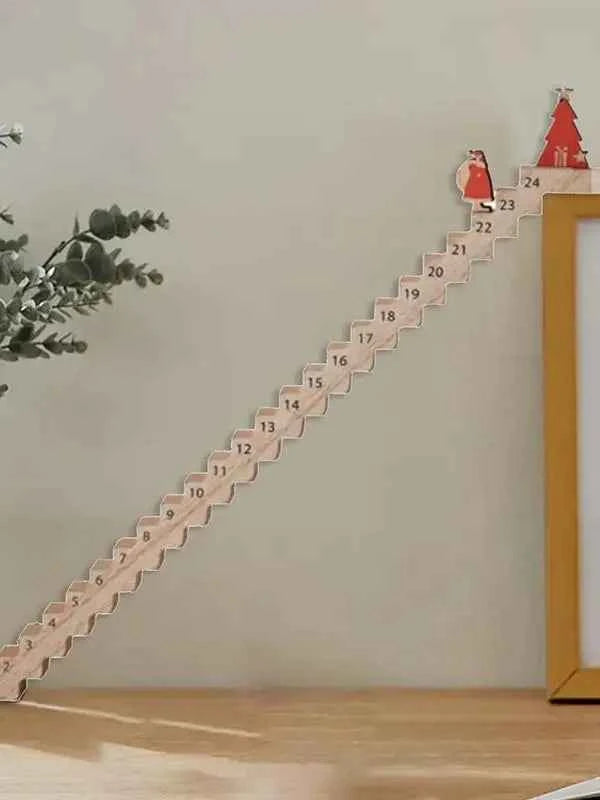 Santa Claus Countdown Calendar Wood Stairs Climbing Santa Christmas Advent Calendar Creative Wooden Xmas Countdown Decorations