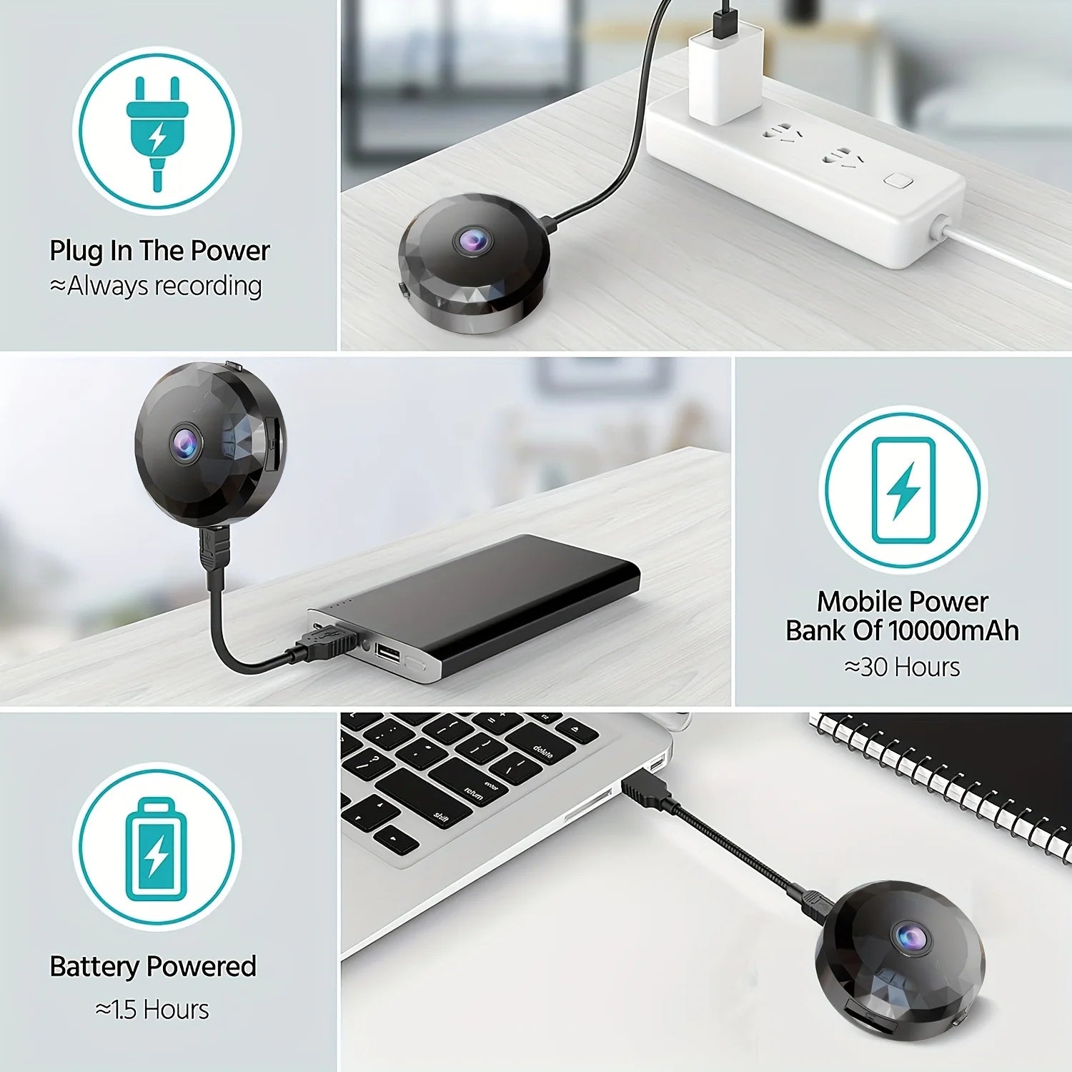 Wireless Mini WiFi Security Camera with Night Vision Motion Detection Rechargeable Battery Easy to Mount & App-Controlled - YourGiftIdeasUK