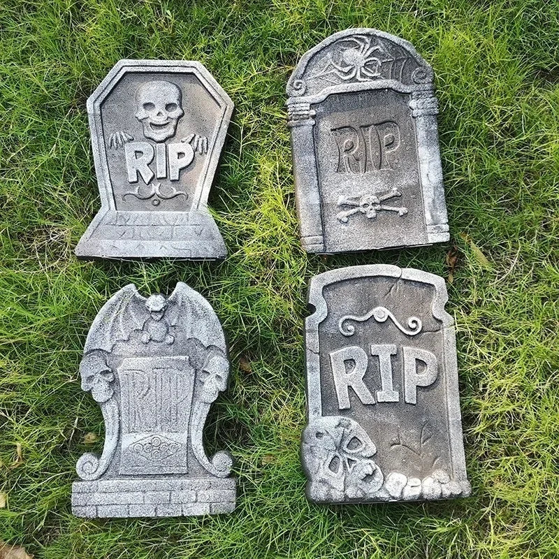 Halloween Foam Tombstone Decoration Haunted House RIP Stone Grisly Props Party Decor Skeleton Tombstone Yard Decoration - YourGiftIdeasUK