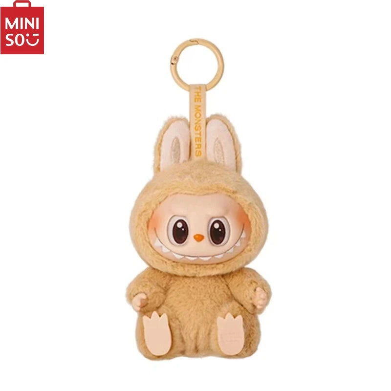 MINISO Blind Box Vinyl Doll 2nd LABUBV2Generation New Collection Have a Plush Doll Seat Figurine Keychain Pendant
