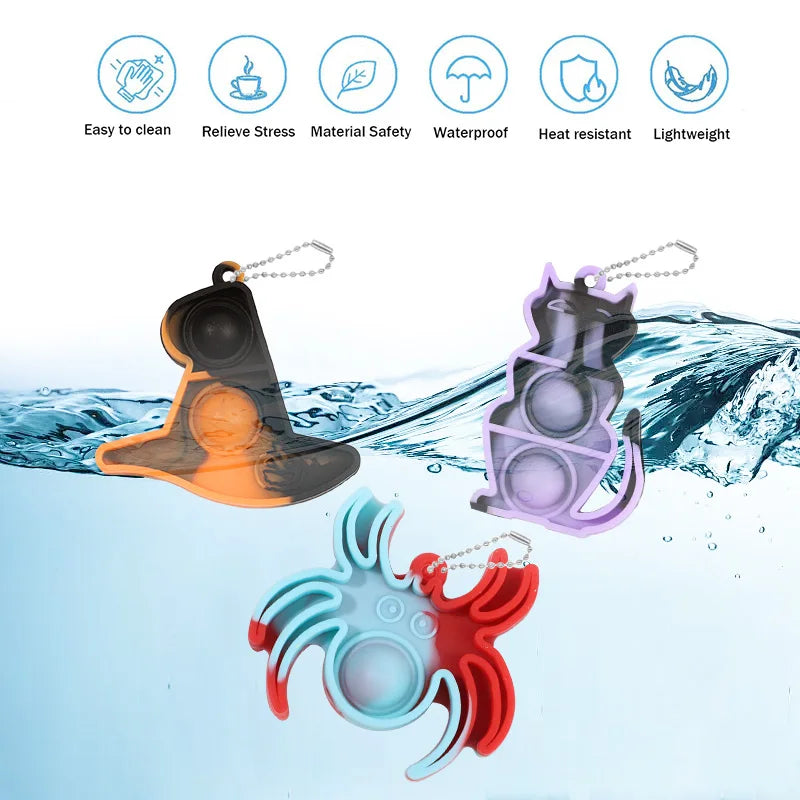 10-20-30Pcs Halloween Mini Pop Keychain Fidget Toys - YourGiftIdeasUK