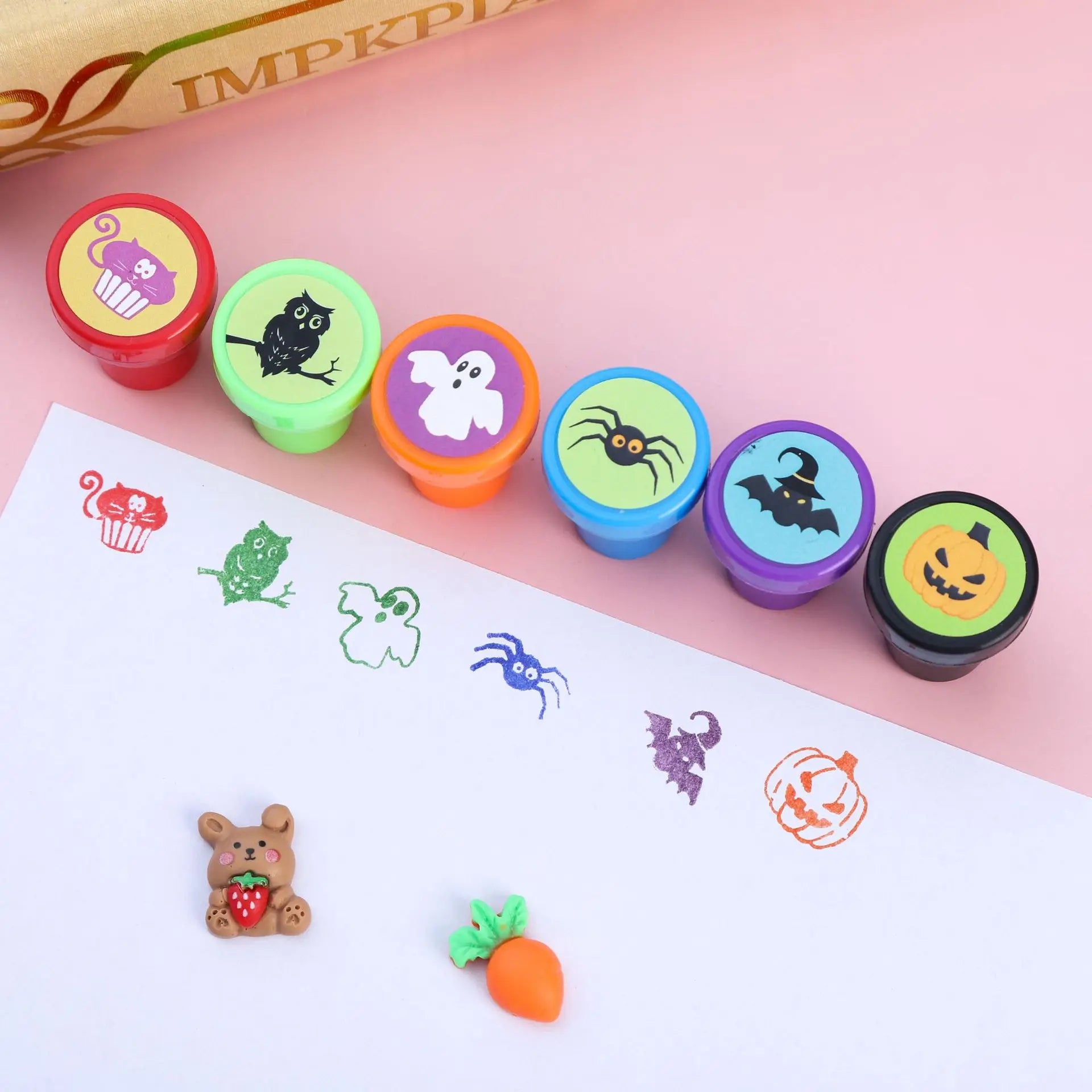 12-24pcs Creative Cartoon Pumpkin Bat Seal Halloween - YourGiftIdeasUK