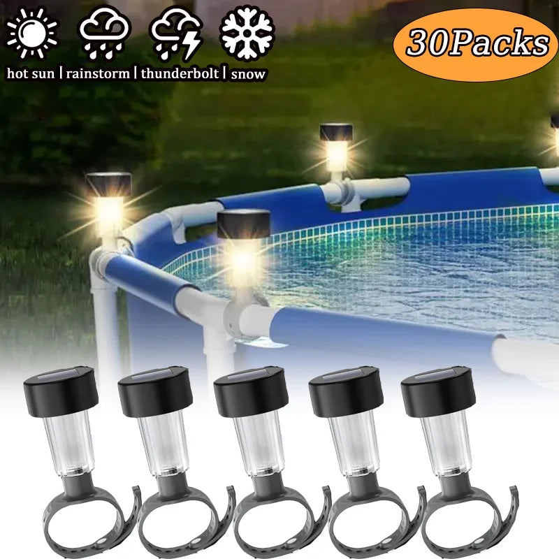 1/2/4/6/8/10PCS Solar Pool Light Frame on the ground for swimming pool outdoor pool fence decorative accessories Waterproof LED
