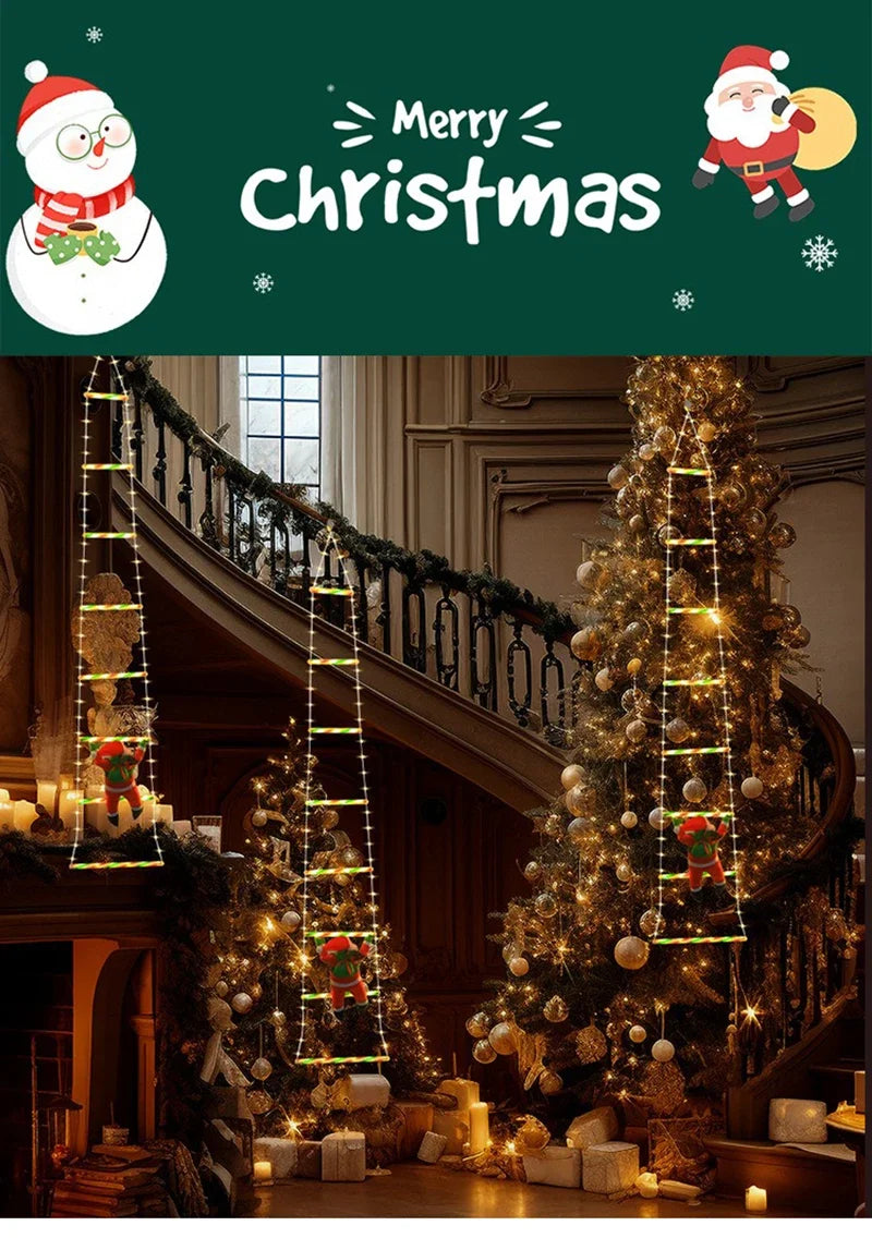 1/3M Santa Claus Climbing Ladder String Lights USB 8 Modes LED Lamp Christmas Decoration For Garden Cristmas Tree New Year Gift - YourGiftIdeasUK