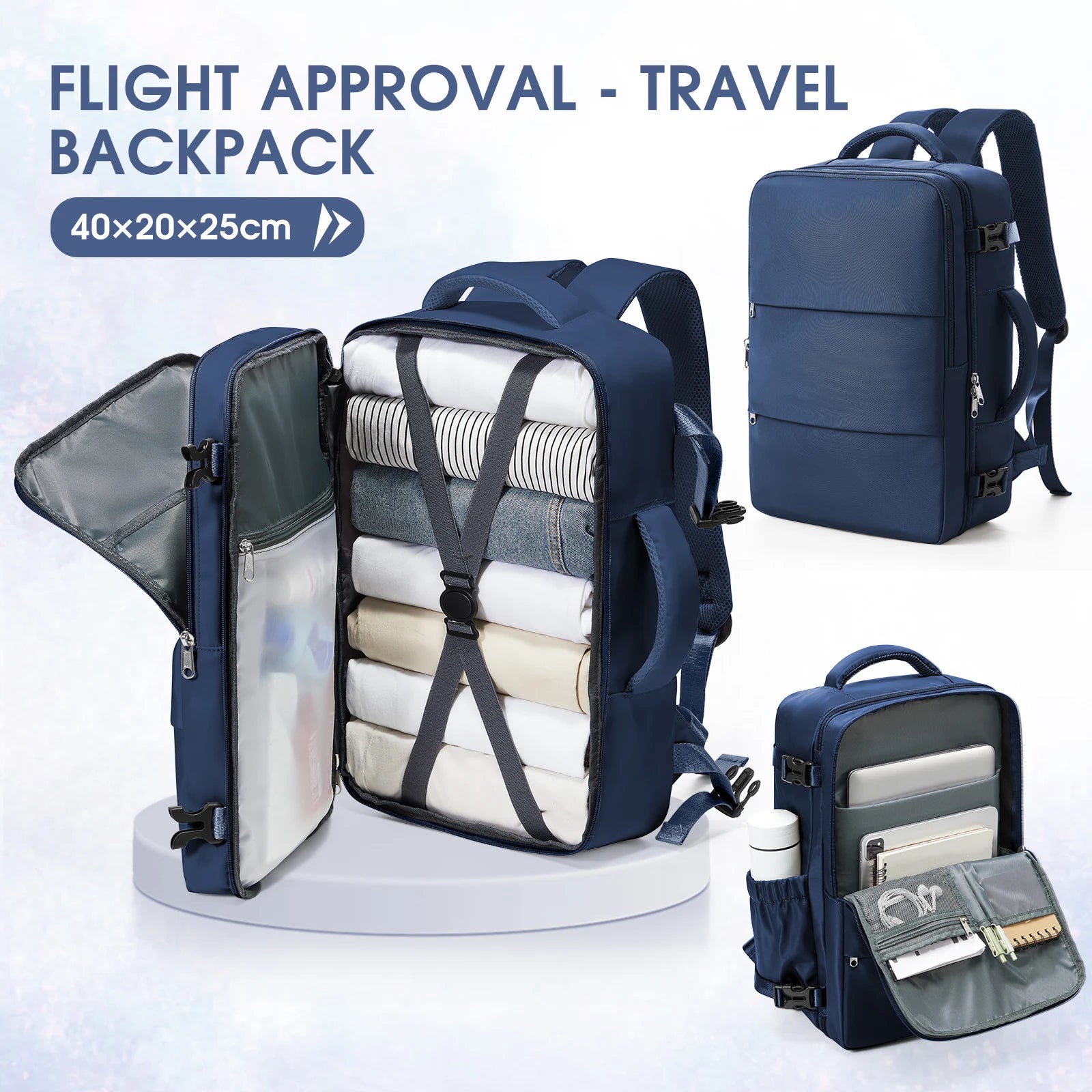 Notebook Backpack Travel 40x20x25 Ryanair Laptop Bag Men Women Business Waterproof Cabin Bag Carry ons Backpack School Bag