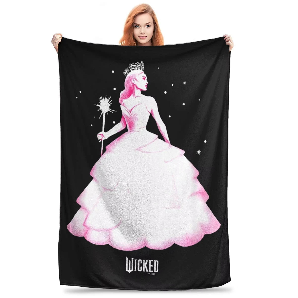 Wicked Elphaba & Glinda Tonal Blanket Magic Movie Flannel Throw Blankets Bedspreads Printed Soft Warm Multifunction Quilt - YourGiftIdeasUK