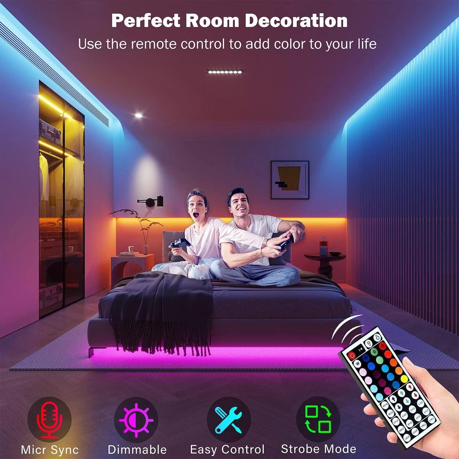 RGB Led Strip Lights 5m 10m 20m 30m Led Room Light with APP Control Flexible Ribbon Luces Led Tape for Room Bedroom Decoration - Your Gift Ideas