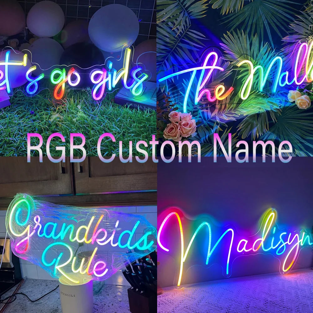 RGB Custom Kid Name Neon Sign Personalized Dimmable for Wall Decor - YourGiftIdeasUK