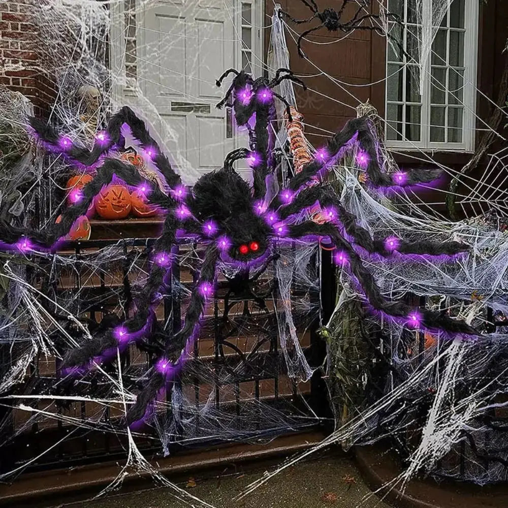 8 Modes Halloween Spider Web Lights Waterproof Glow LED Spider Net 5m Triangle Luminous Halloween Spider Indoor Outdoor - YourGiftIdeasUK
