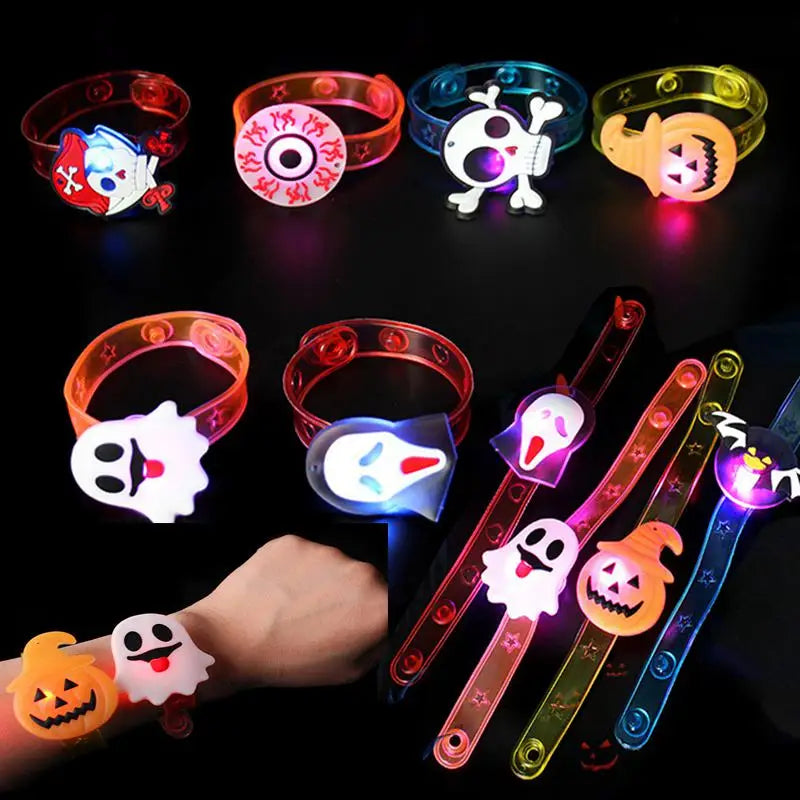 5-10-20PCS Glowing Pumpkin Ghost Bracelet Rings Kids - YourGiftIdeasUK