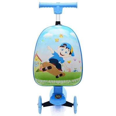 Children Travel Suitcase Cute Cartoon Skateboard Rolling - YourGiftIdeasUK