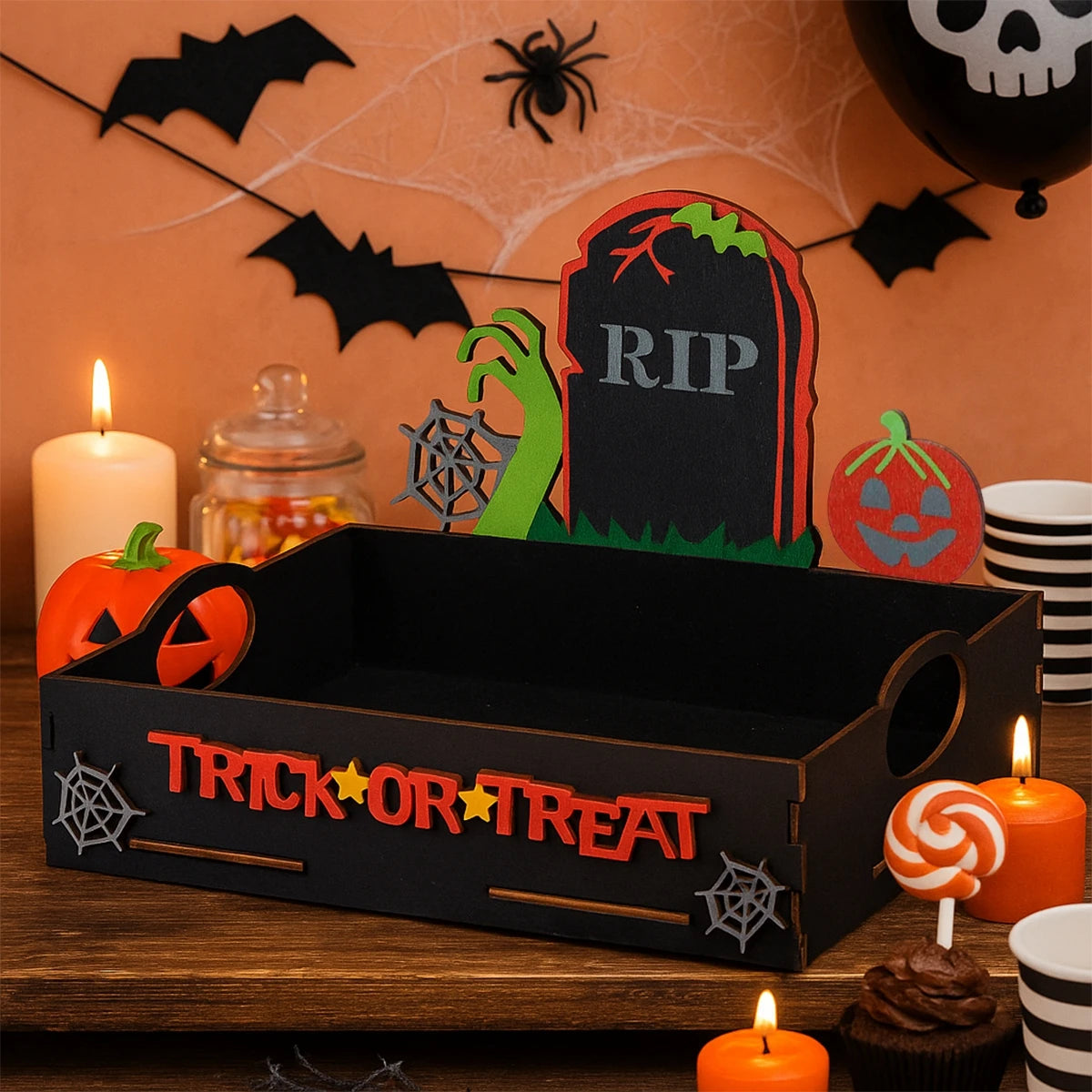 Halloween Wooden Candy Tray - YourGiftIdeasUK