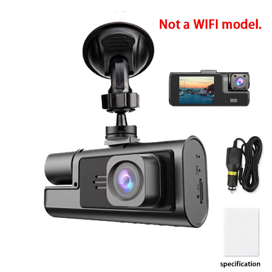 3-channel HD 1080p car DVR, WIFI car DVR front and rear vision camera night vision black box Auto parts, car recorder. - Your Gift Ideas