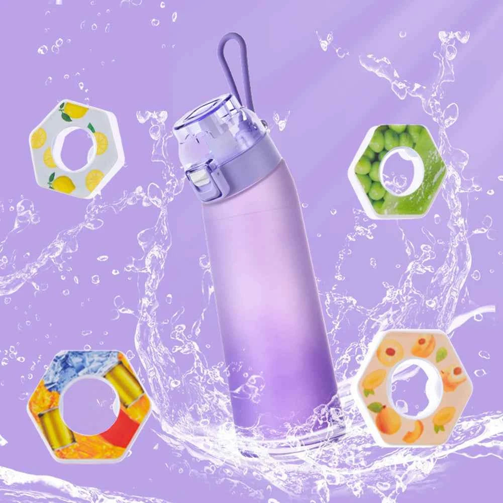 650ML Scent Flavored Water Bottle Scent Water Cup Sports Bottle with 7 Flavor Pods Air Water Up Bottle for Travel Hiking