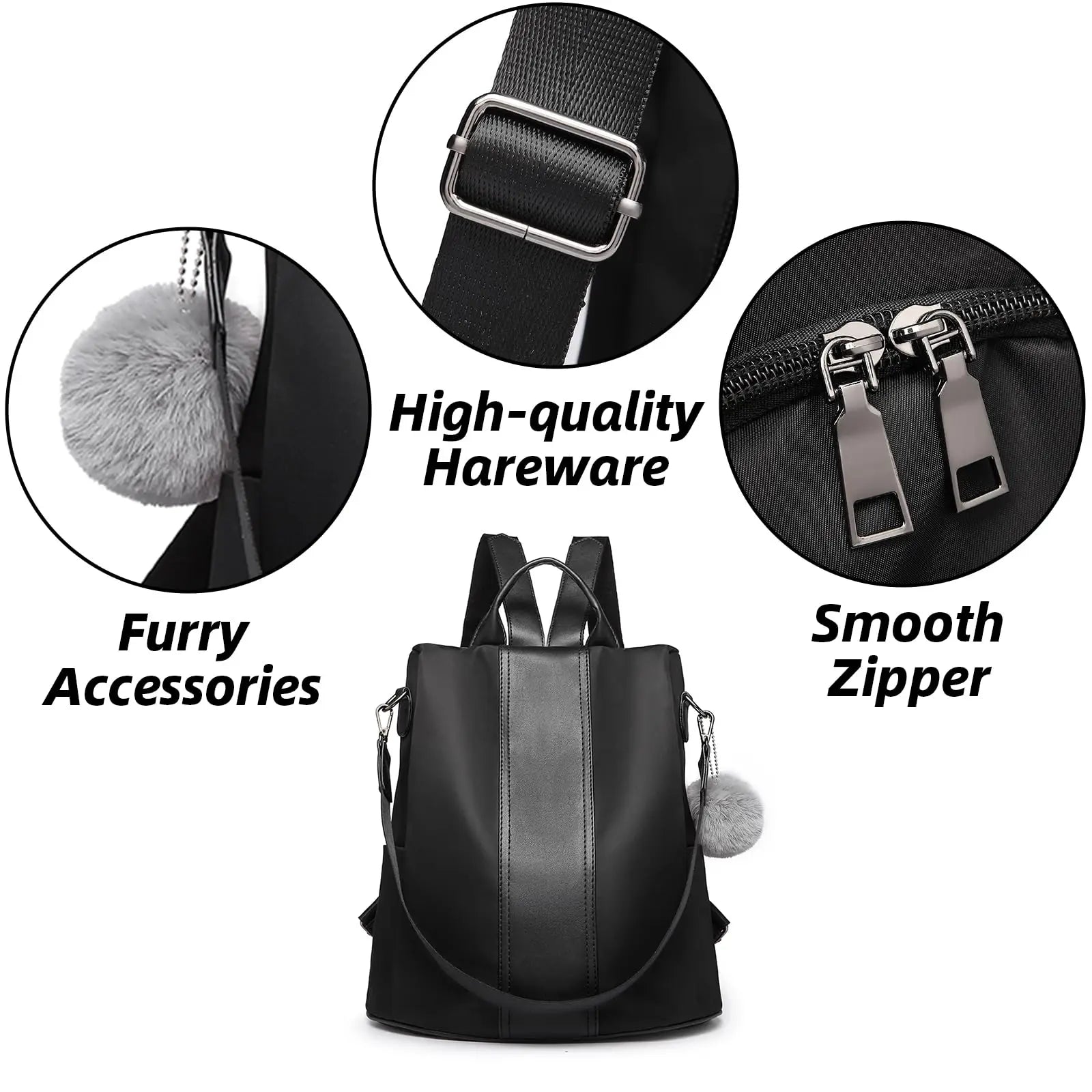 Miss Lulu Small Backpack Womens Anti Theft Nylon Rucksack Bag for Women Ladies Grils Travel