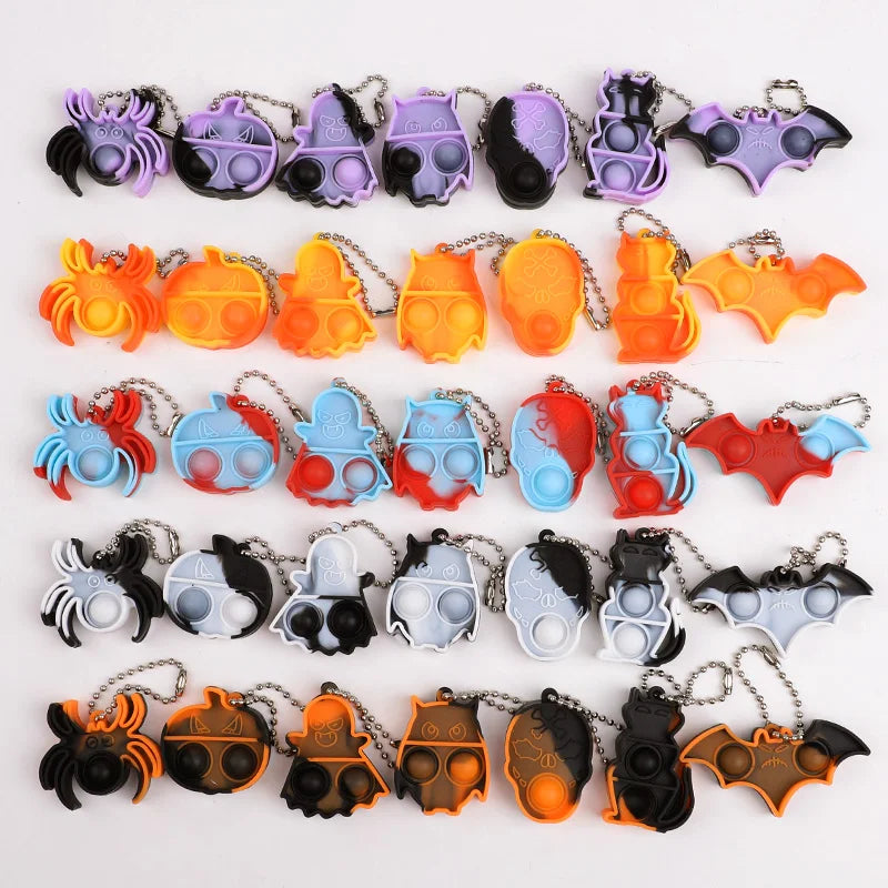 10-20-30Pcs Halloween Mini Pop Keychain Fidget Toys - YourGiftIdeasUK