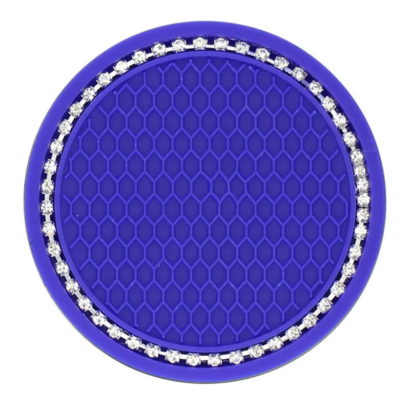 Car Cup Coasters for Cup Holder Universal Bling Diamond Water Bottle Holder Mat Anti Slip Insert Pad Auto Interior Accessories
