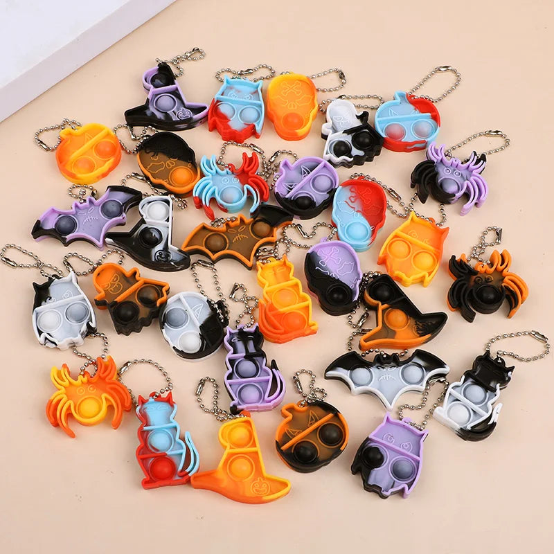 10-20-30Pcs Halloween Mini Pop Keychain Fidget Toys - YourGiftIdeasUK