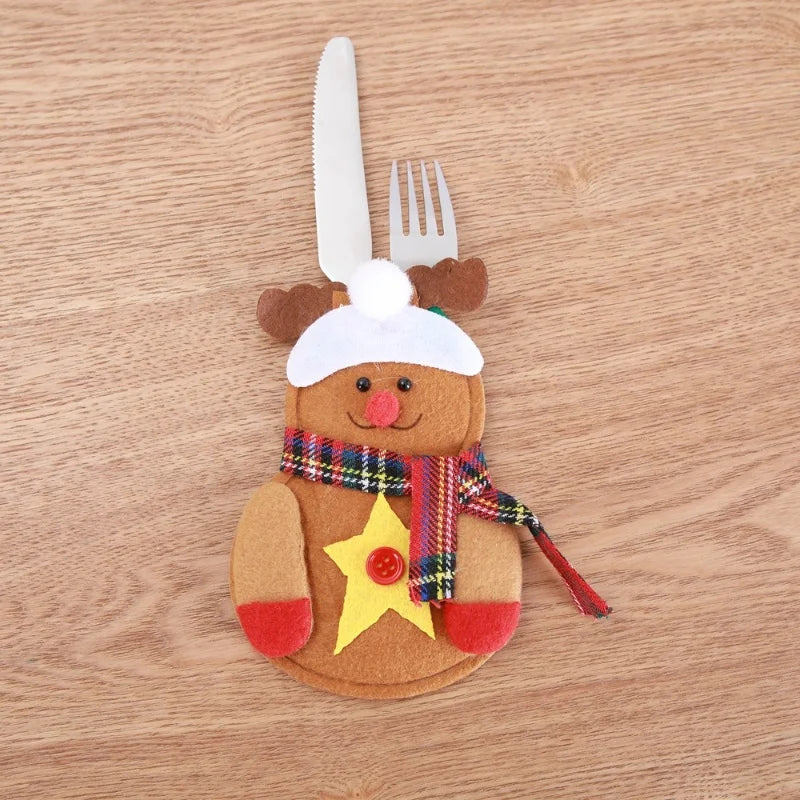 2025 Christmas Cutlery Holder Santa Claus Snowman Tableware Decoration Home Party Supplies Christmas Hat Deco Gift Bags Ornament - YourGiftIdeasUK