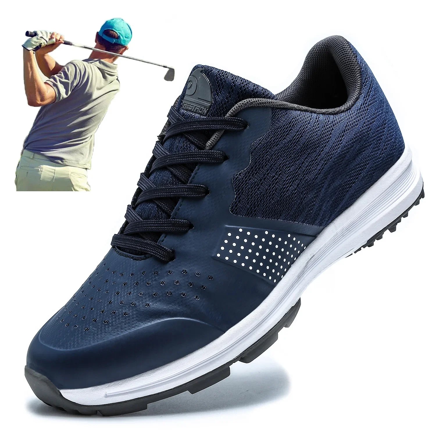 Waterproof Golf Training Shoes for Men Large Size Cross-Border THESTRON Golf Ball Shoes Anti-Slip Rubber Surface