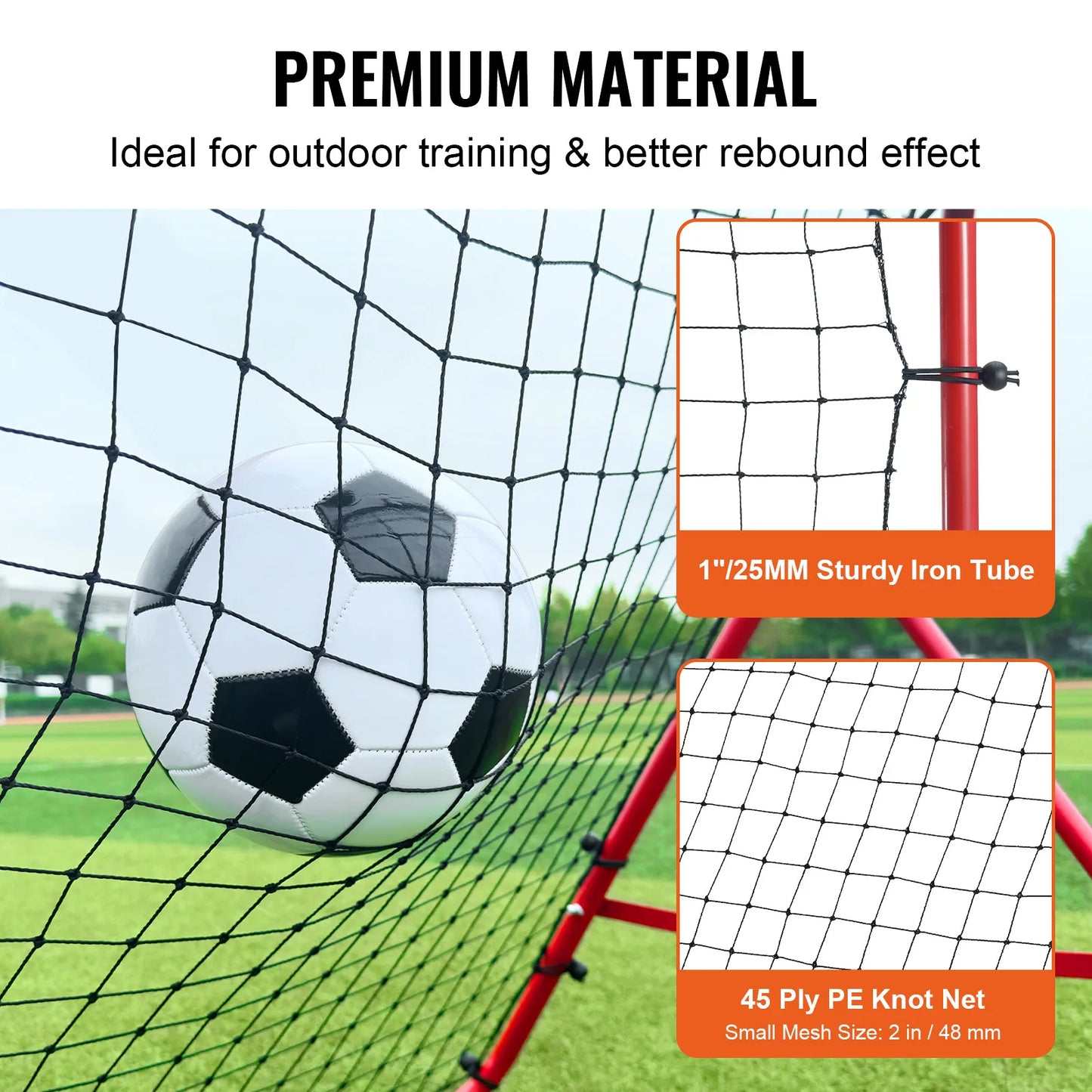 VEVOR Soccer Rebounder Rebound Net Portable Football Training Gifts Adjustable Angles Goal Net Aids & Equipment  Easy Set Up