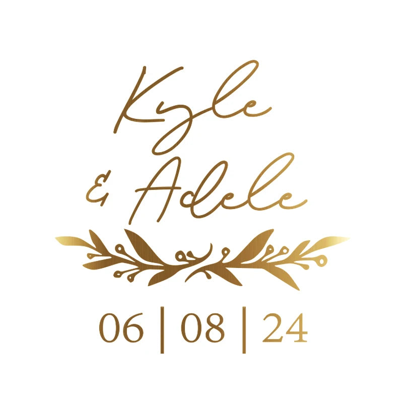 Custom 50pcs Round Gold Foil Clear Label Stickers Wedding Party Envelope Gift Bag Candles Box Pack Cookie Thank You Stickers