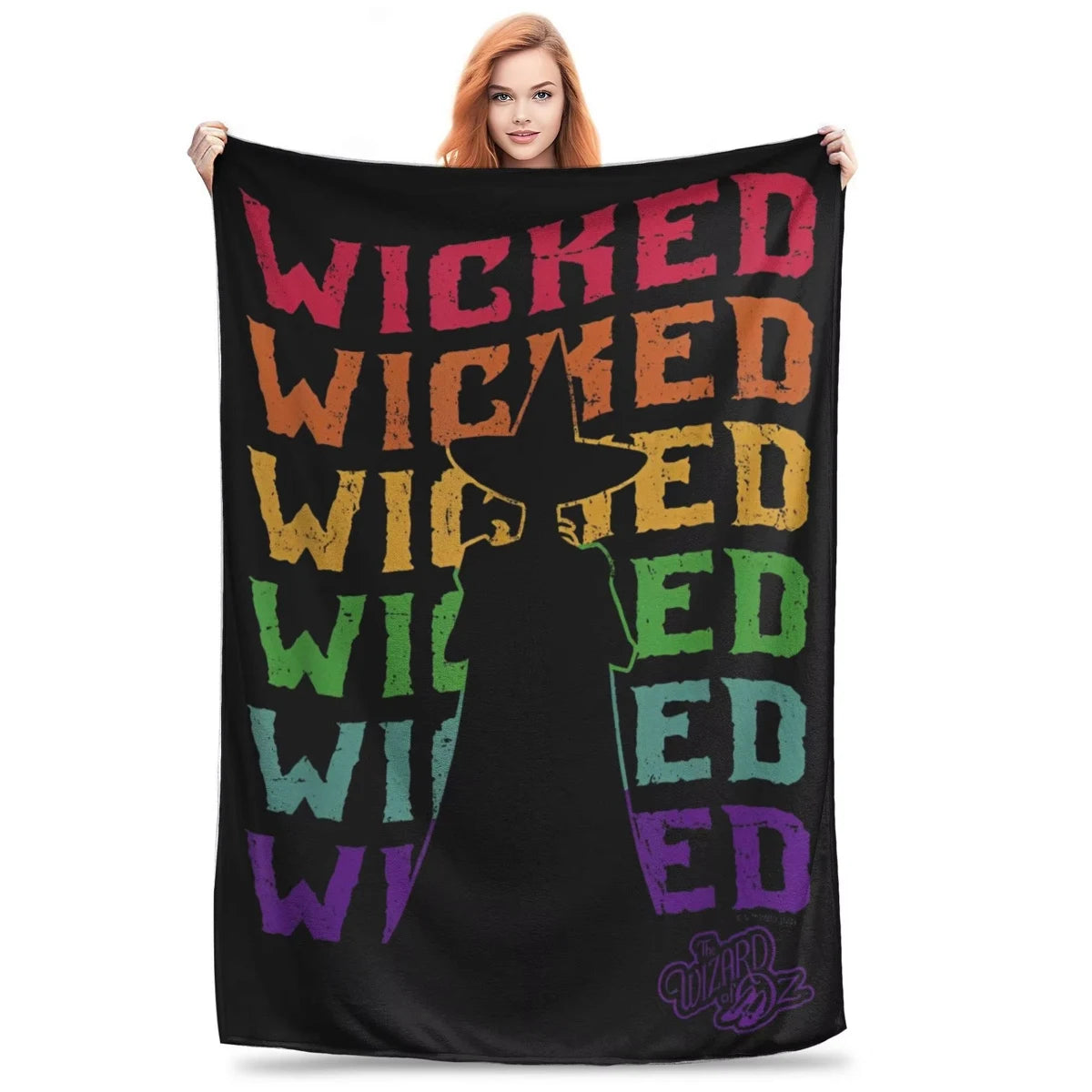 Wicked Elphaba & Glinda Tonal Blanket Magic Movie Flannel Throw Blankets Bedspreads Printed Soft Warm Multifunction Quilt - YourGiftIdeasUK