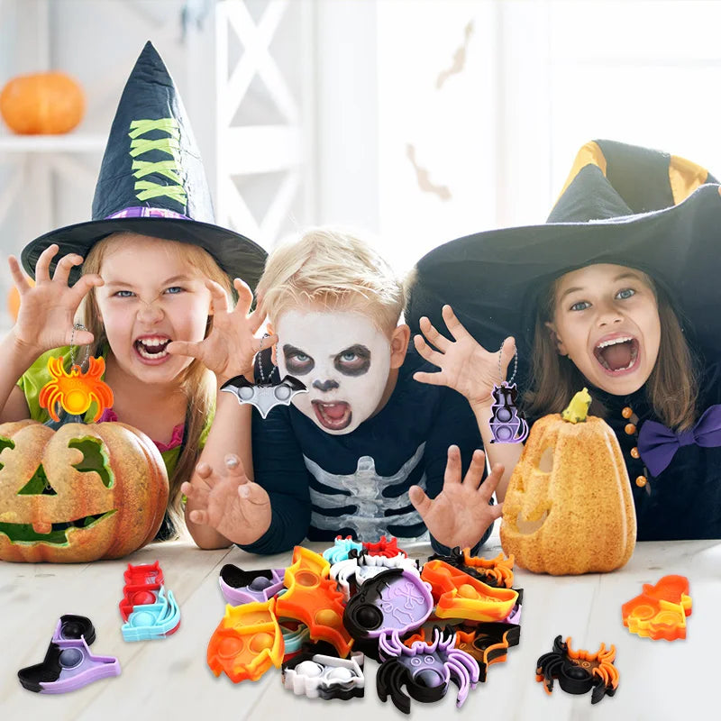 10-20-30Pcs Halloween Mini Pop Keychain Fidget Toys - YourGiftIdeasUK