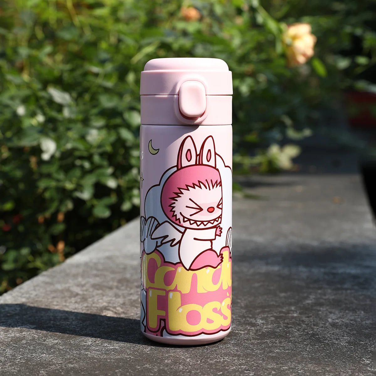 Printed 400Ml Water Bottle Thermos Cup Pocket Stainless Steel Thermal Coffee Mug Vacuum Insulated Flask Cup Kid Gift
