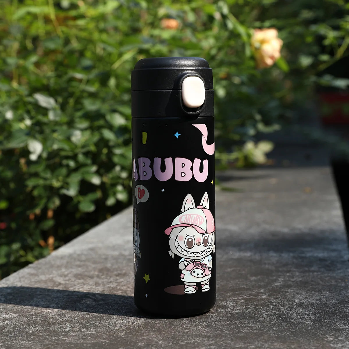 Printed 400Ml Water Bottle Thermos Cup Pocket Stainless Steel Thermal Coffee Mug Vacuum Insulated Flask Cup Kid Gift