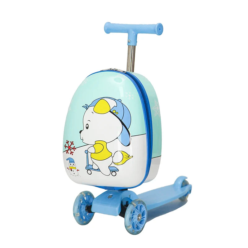 Children Travel Suitcase Cute Cartoon Skateboard Rolling - YourGiftIdeasUK