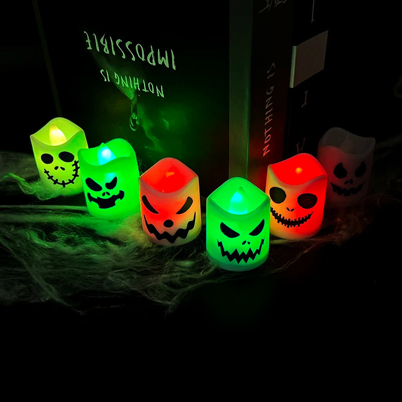 6pcs Halloween Led Ghost Pumpkin Candle Light - YourGiftIdeasUK