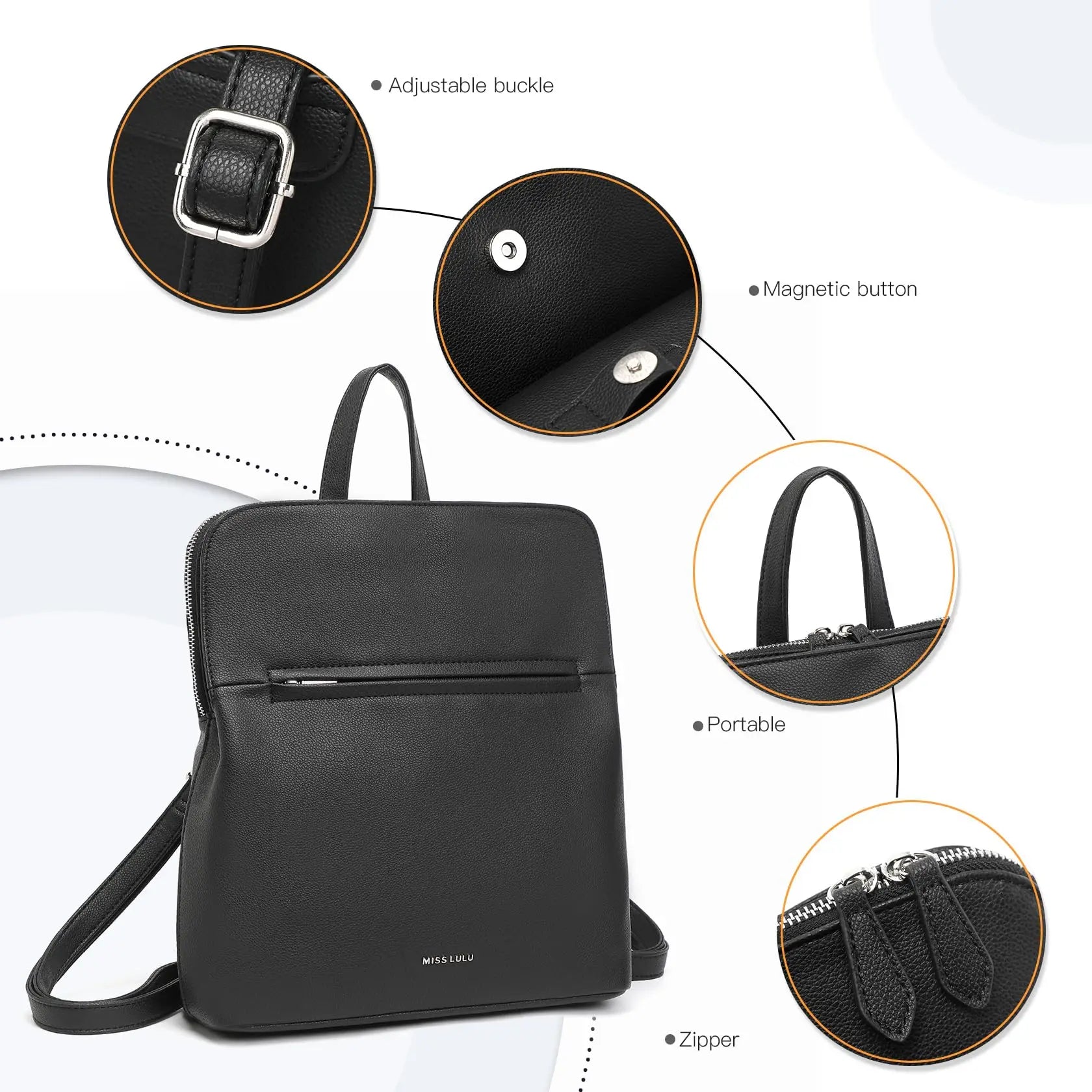 Miss Lulu Women's Miss Lulu Women's Fashion Backpack Miss Lulu Women's Fashion Backpack