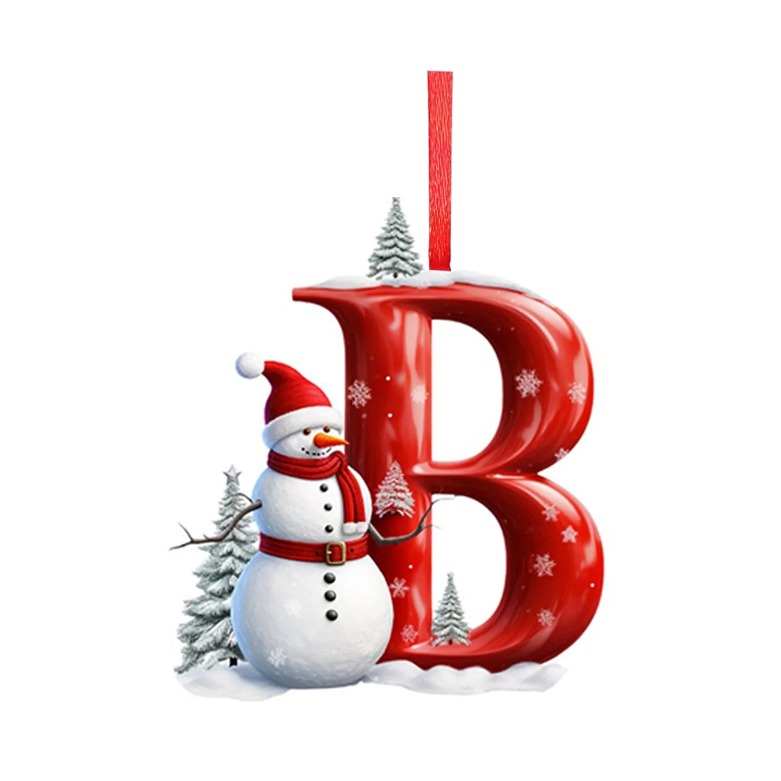 New Christmas Tree Decoration 2D Letter Pendant Acrylic 26 Letter Pendant Hanging Christmas Tree Ornament Accessories navidad - YourGiftIdeasUK