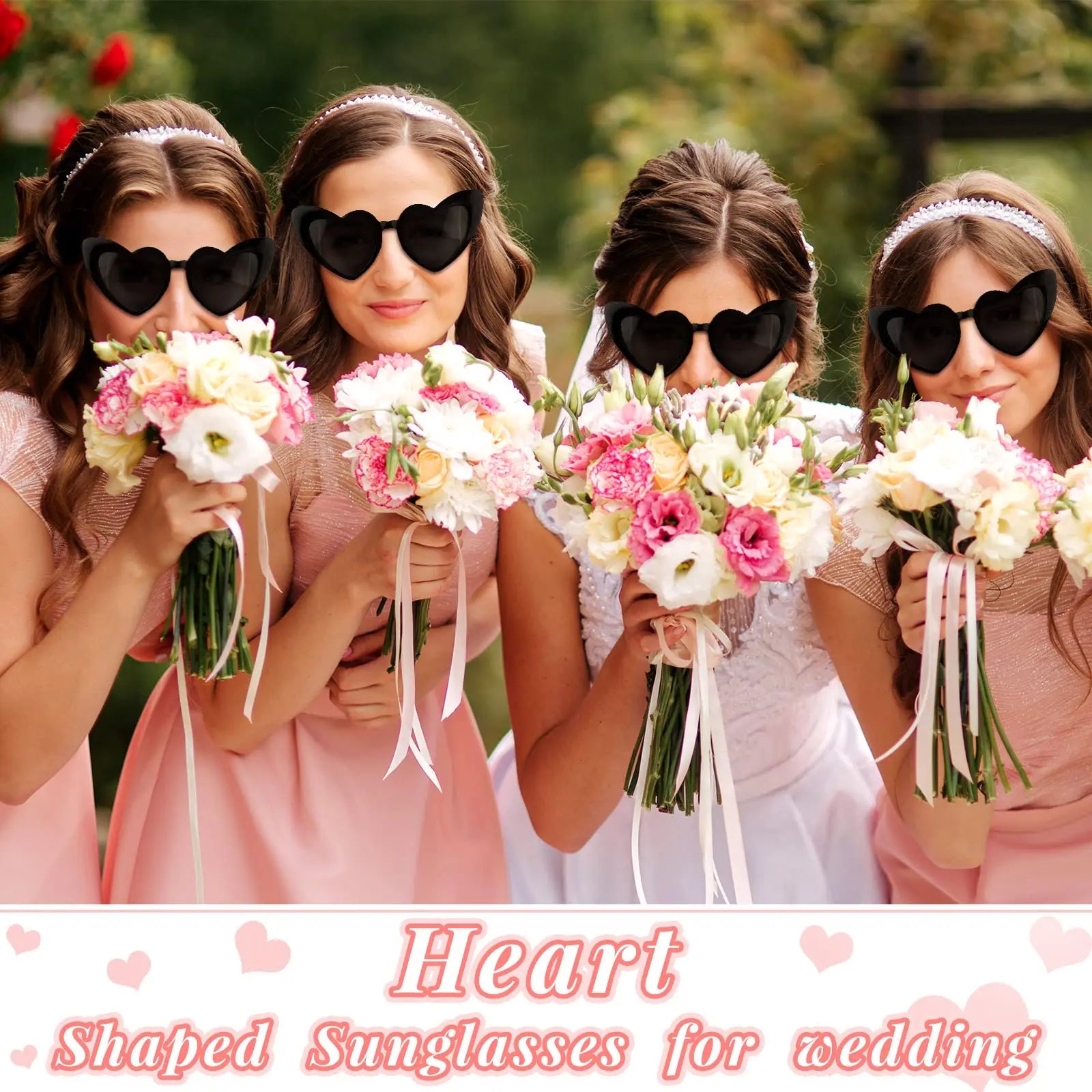 12-100Pairs Heart Sunglasses Bulk Wedding Party Favors for Guests Bachelorette Hen Party Fun Glasses Team Bride Bridesmaids Gift