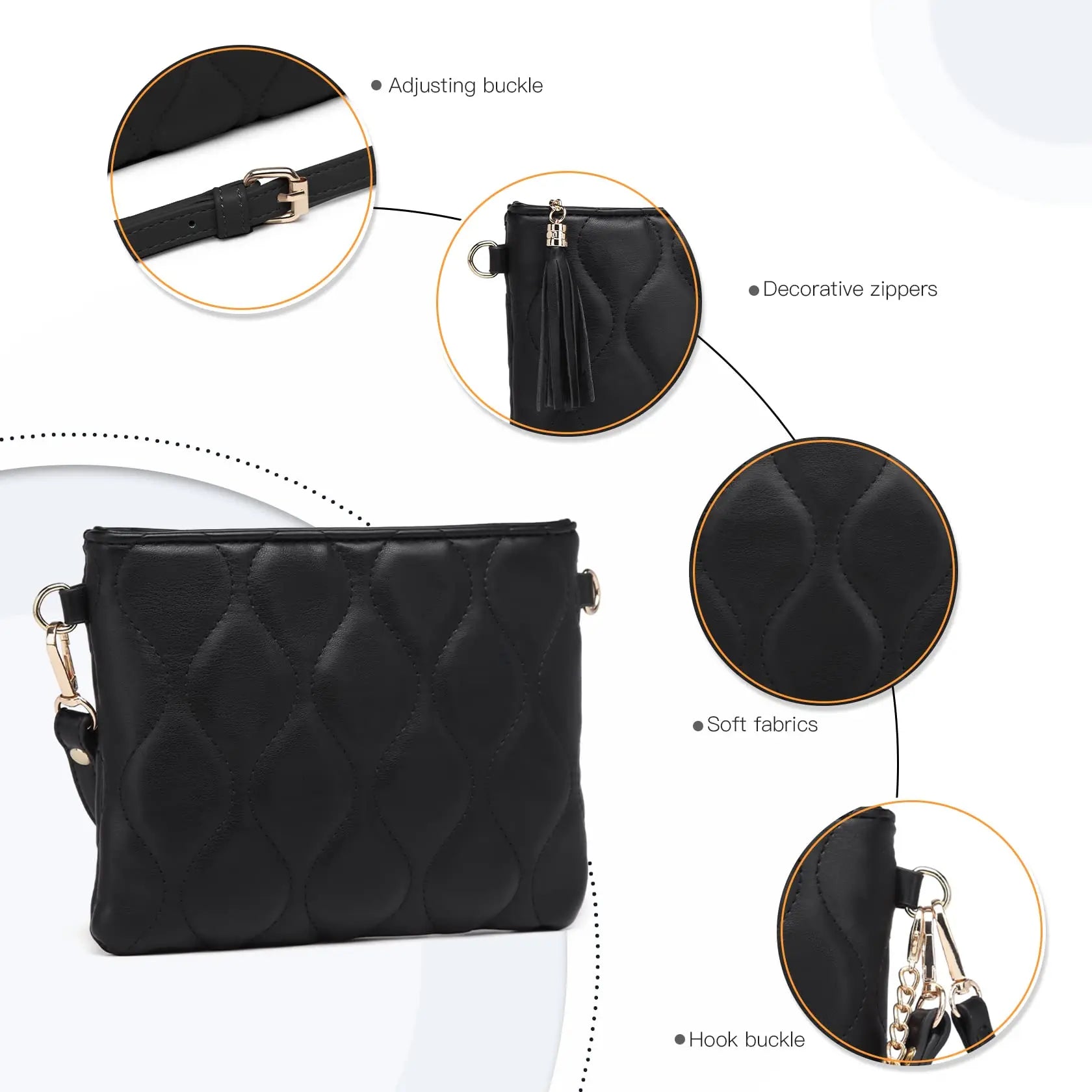 Miss Lulu Small Crossbody Bag Soft Pu Leather For Women Chain Bag